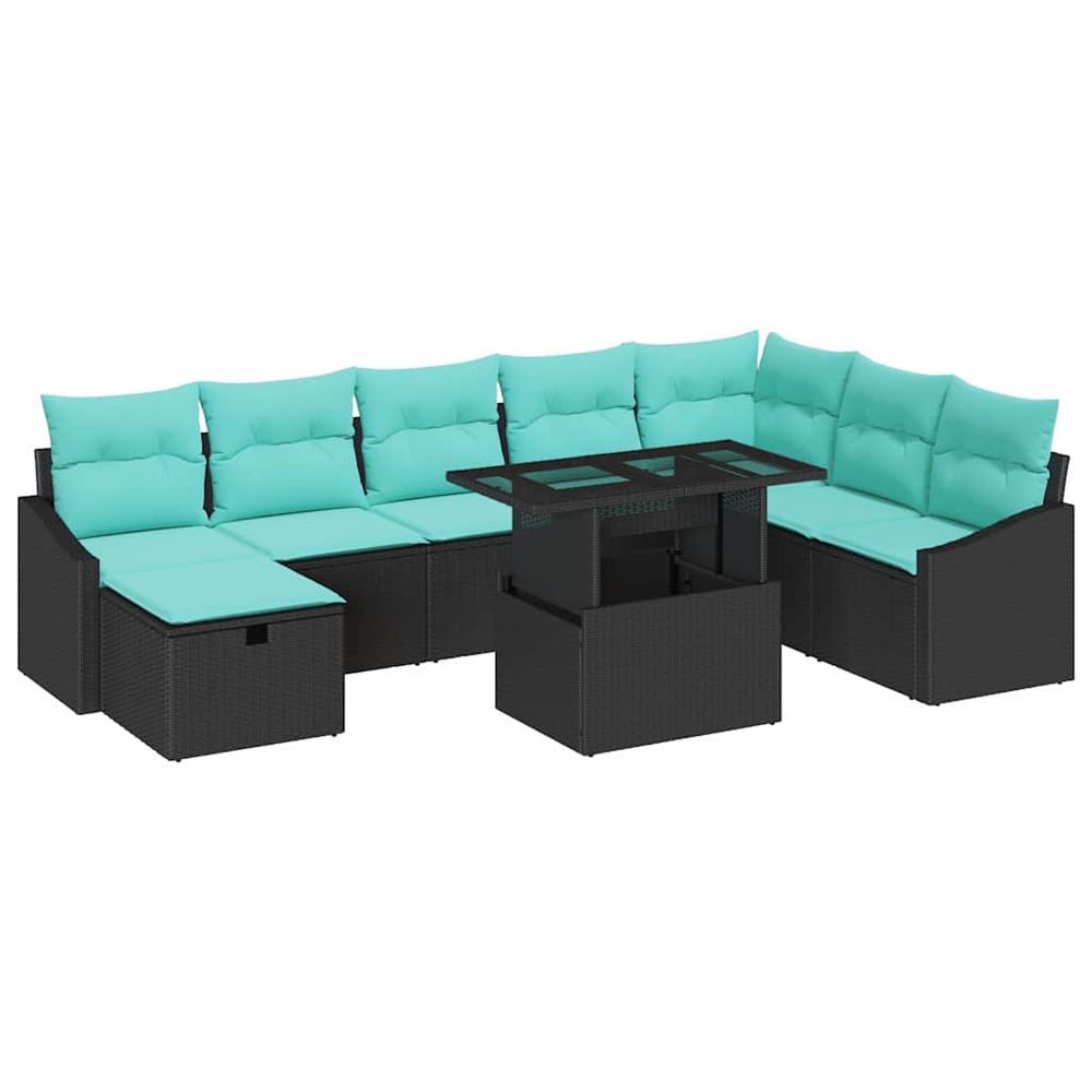 Ensemble de canapé de jardin 9 pc polyrotin