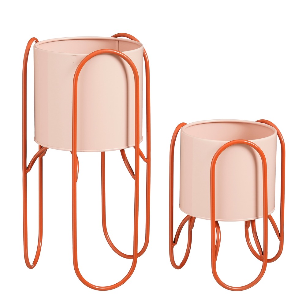 Mica decorations donau pot plante – lot de 2 – pot de fleur interieur pour fleurs et plantes intérieur – métal – rose