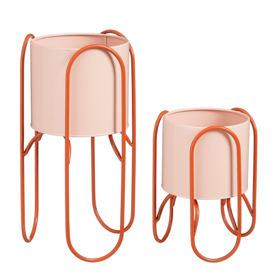 Mica decorations donau pot plante – lot de 2 – pot de fleur interieur pour fleurs et plantes intérieur – métal – rose