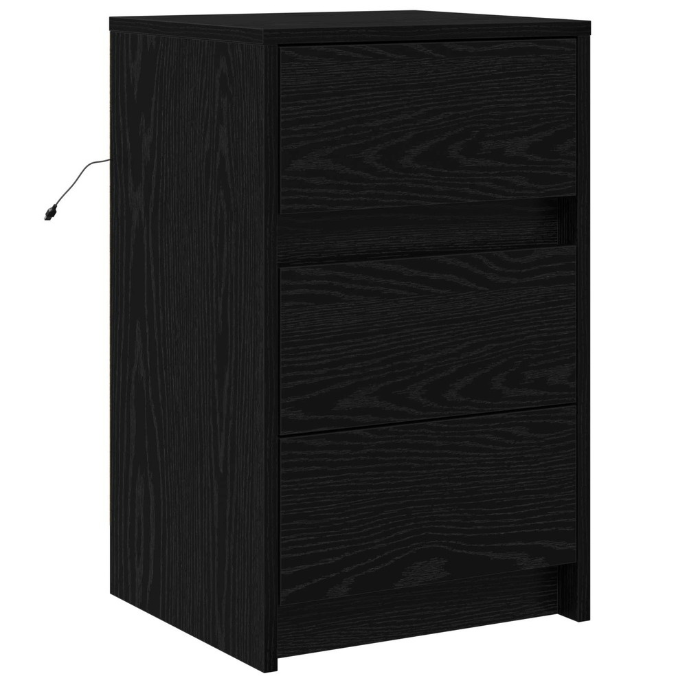 Cabinet de chevet chêne noir 38 x 34 x 61 cm bois d'ingénierie