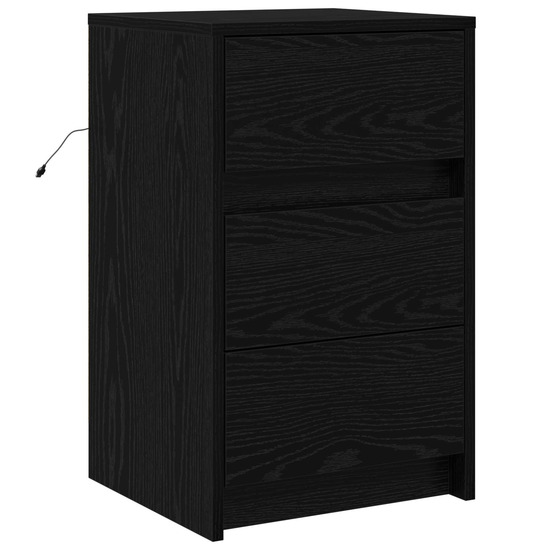 Cabinet de chevet chêne noir 38 x 34 x 61 cm bois d'ingénierie