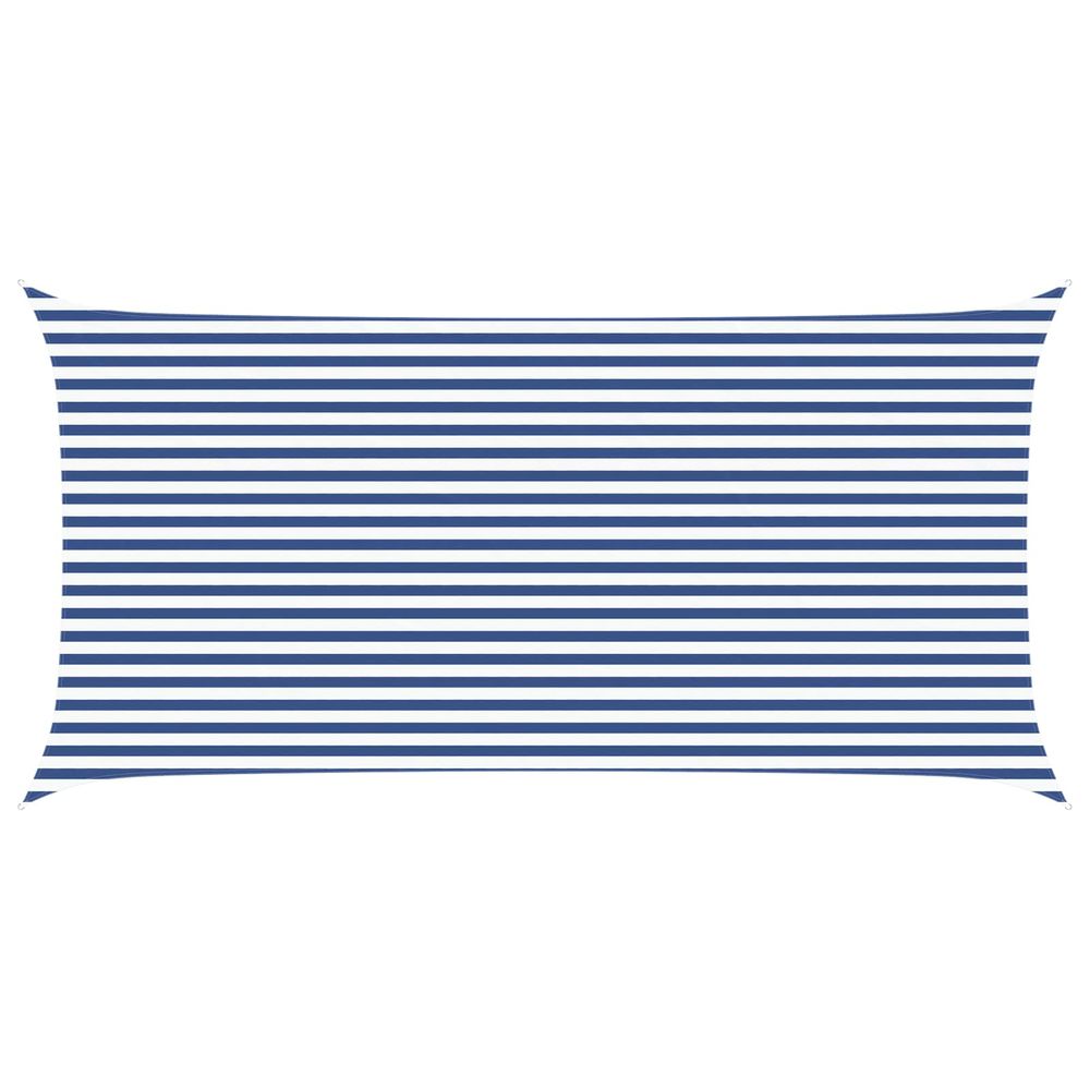 Voile d'ombre bleu et blanc 6 x 3 m 100 % polyester oxford