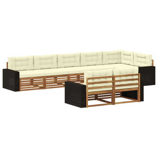 Ensemble de canapés d'extérieur 8 pc naturel et crème