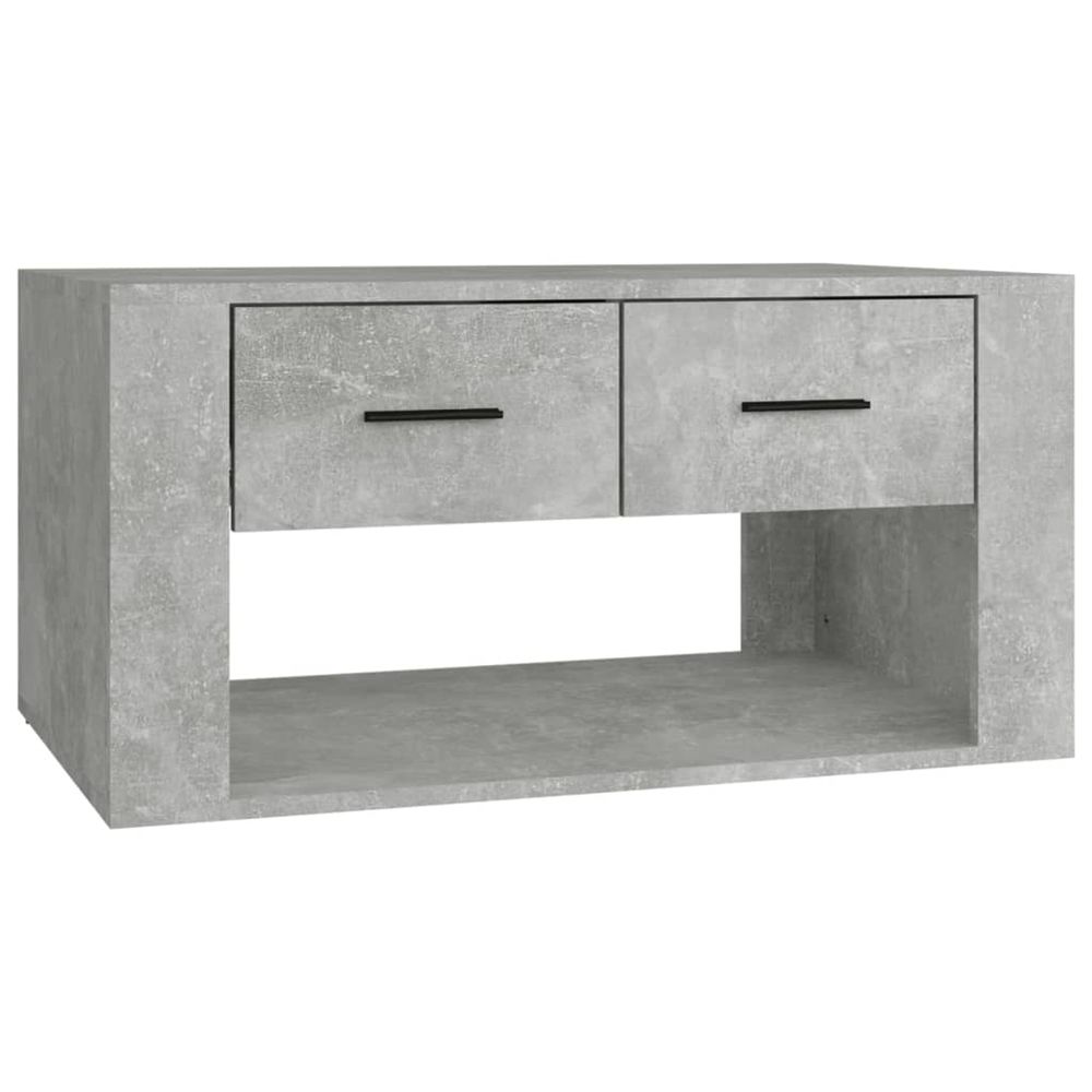 Table basse gris béton 80x50x40 cm bois d'ingénierie