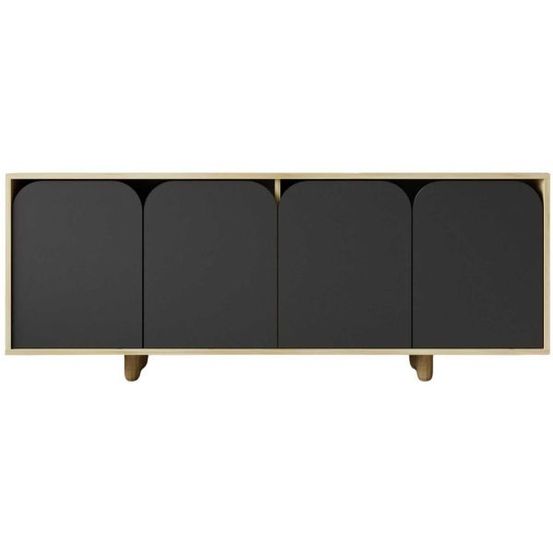 Buffet 4 portes en aggloméré lazio bohem anthracite