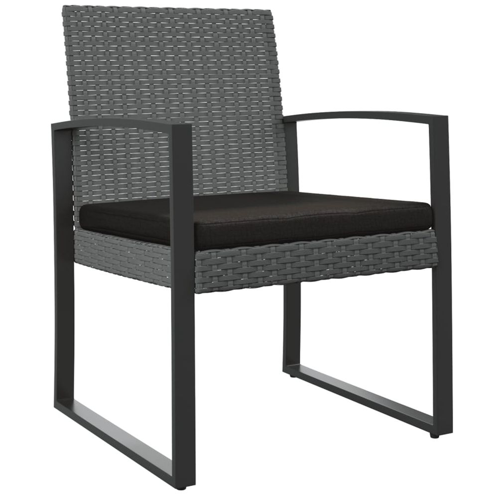 Chaises à manger de jardin lot de 2 gris foncé rotin pp