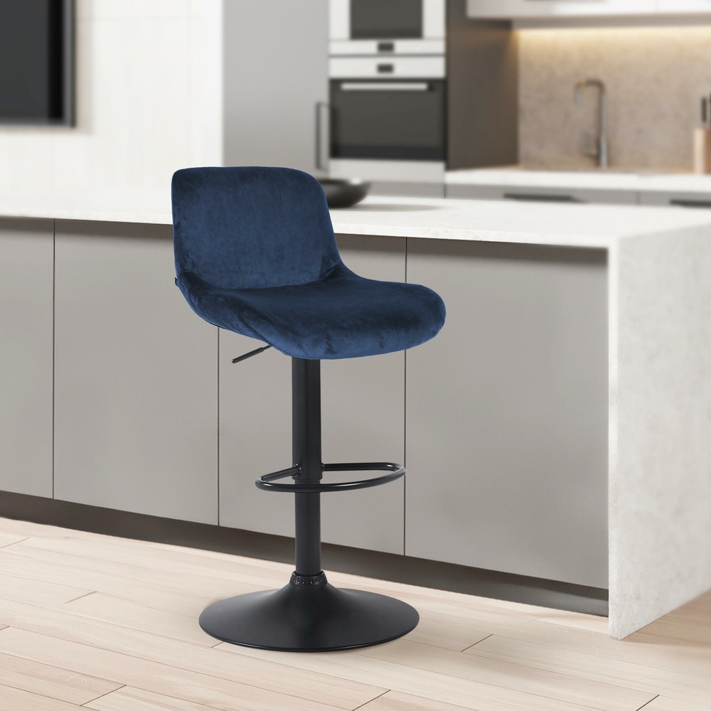 Tabouret de bar solon velours noir