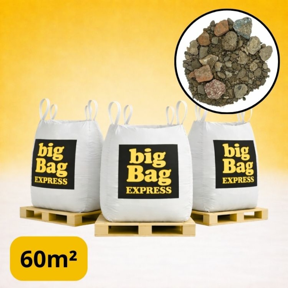 Pack 3 x big bag de +/- 1,5t gnt ou tout-venant recyclé ø 0/20 c - livraison premium