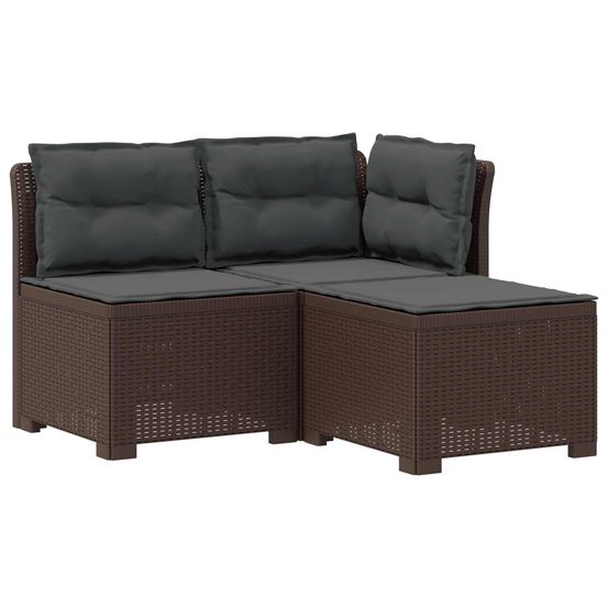 Canapé de jardin 3 places avec coussins look rattan 3 place pp