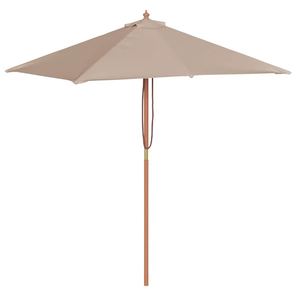 Parasol d'extérieur avec mât en bois 150x200 cm taupe