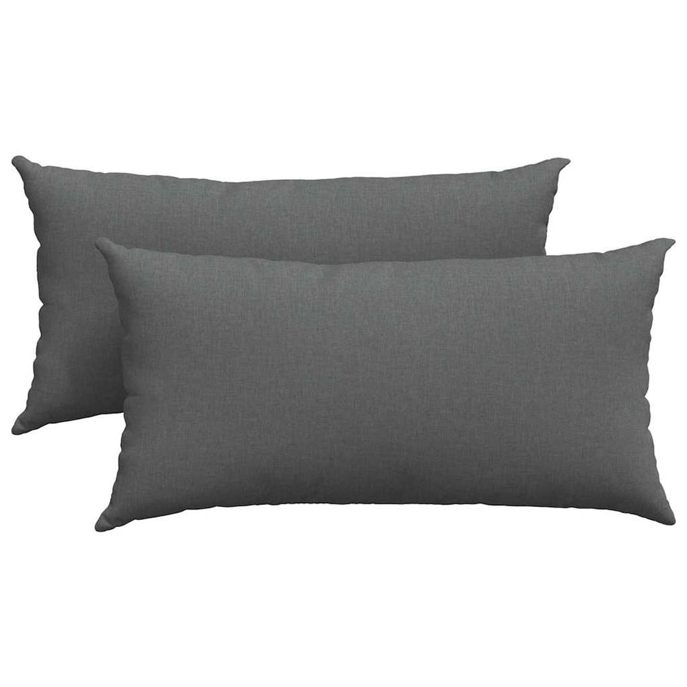 Coussins de canapé 2 pc tissu gris foncé 80 x 40 cm