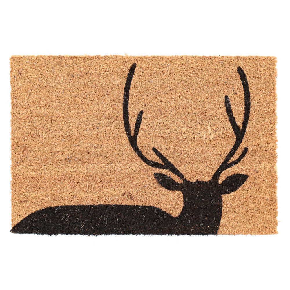 Paillasson en coco et pvc 60 x 40 cm cerf
