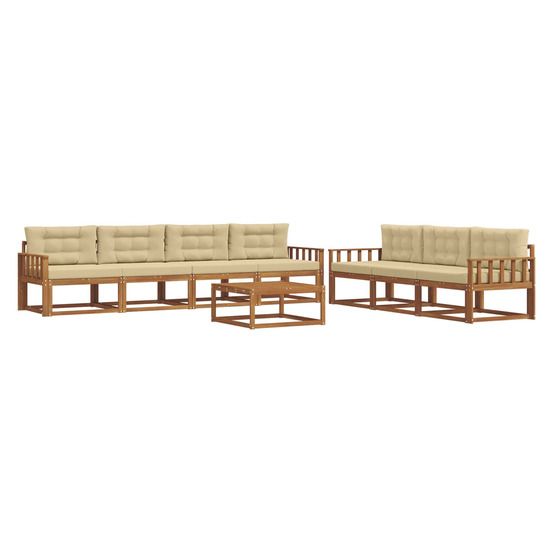 Ensemble de canapés d'extérieur 8 pcs naturel et beige