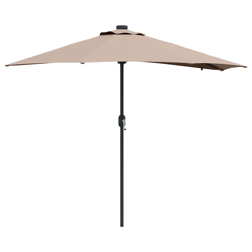 Parasol de jardin 294 x 150 x 223 cm polyester et acier taupe