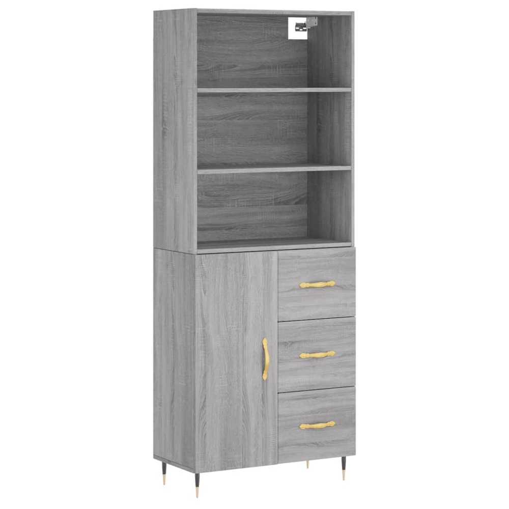 Buffet bahut commode armoire meuble de rangement organisateur cuisine salle de séjour salon haut sonoma 69,5 x 34 x 180 cm bo