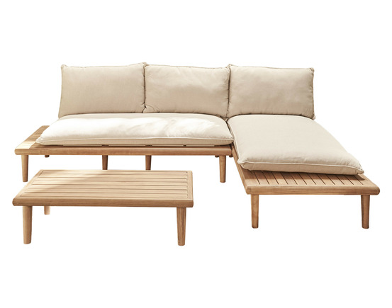 Papeete - salon bas de jardin 4 places + table – en bois d'acacia fsc 100%