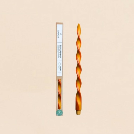 Bougie spirale bicolore orange, rouge 40cm