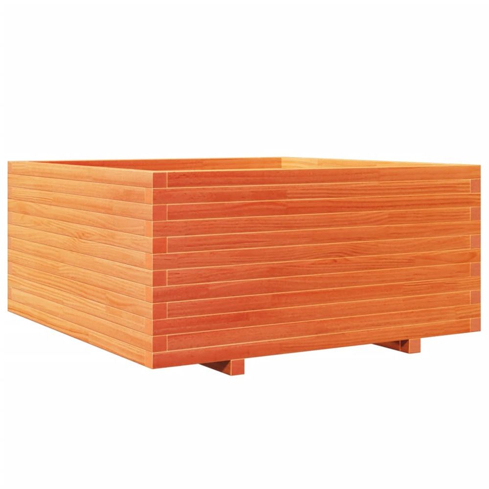 Jardinière d'extérieur cire marron 100x100x49,5 cm bois de pin massif
