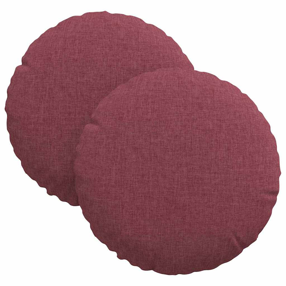 Coussins de siège 2 pcs bordeaux ø30 x 13 cm tissu