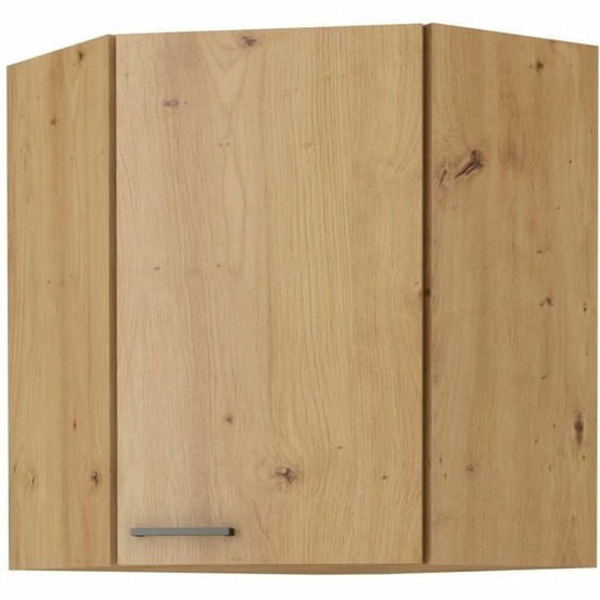 Meuble haut d'angle - 89/89 x 31 x 71,5 cm - chêne artisan / noir mat