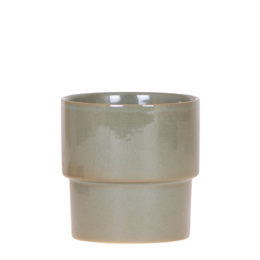 Cache-pot timeless vert grisé - ø9 cm x h10,5 cm