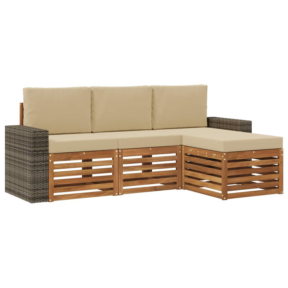 Ensemble de canapés d'extérieur 4 pc naturel et beige