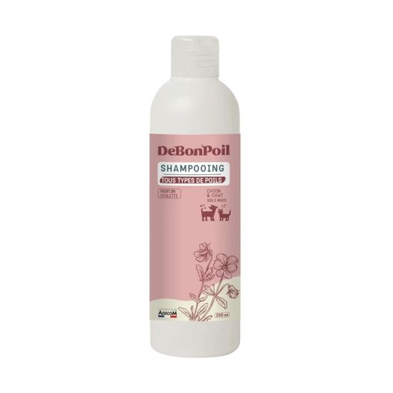 Shampooing tous types de poils chien chat debonpoil aloe vera 250 ml