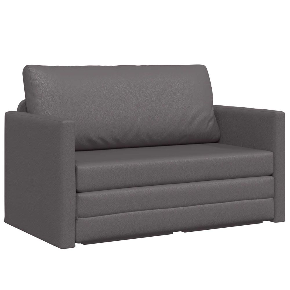 Canapé-lit gris 124 x 71 x 78 cm simili cuir