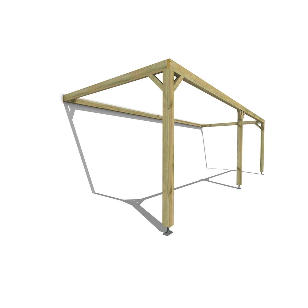Pergola bois • 8m x 3m • adossée • cadre simple • livraison comprise