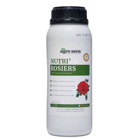 Nutri rosiers - engrais liquide pour rosiers et plantes fleuries - 1 litre (500 litres de préparation)