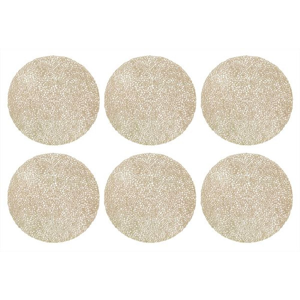 Sets de table en vinyle fête (lot de 6) doré 2