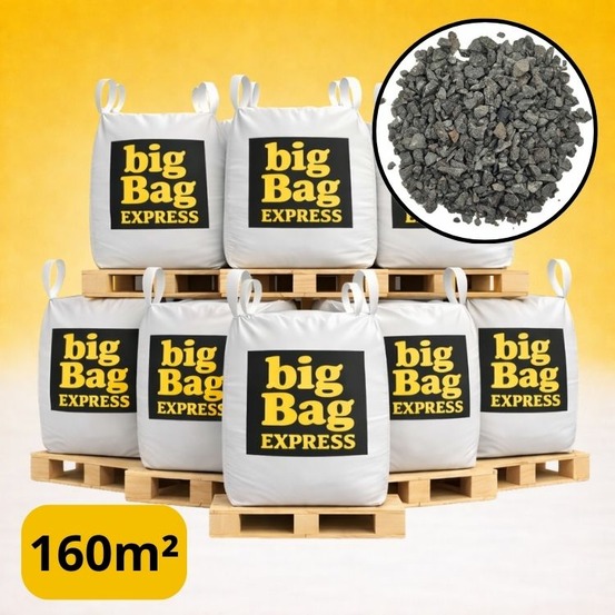 Pack 8 x big bag de +/- 1,5t ≃ 160m² gravillon “grain de riz” gris ø 2/6 mm - livraison premium