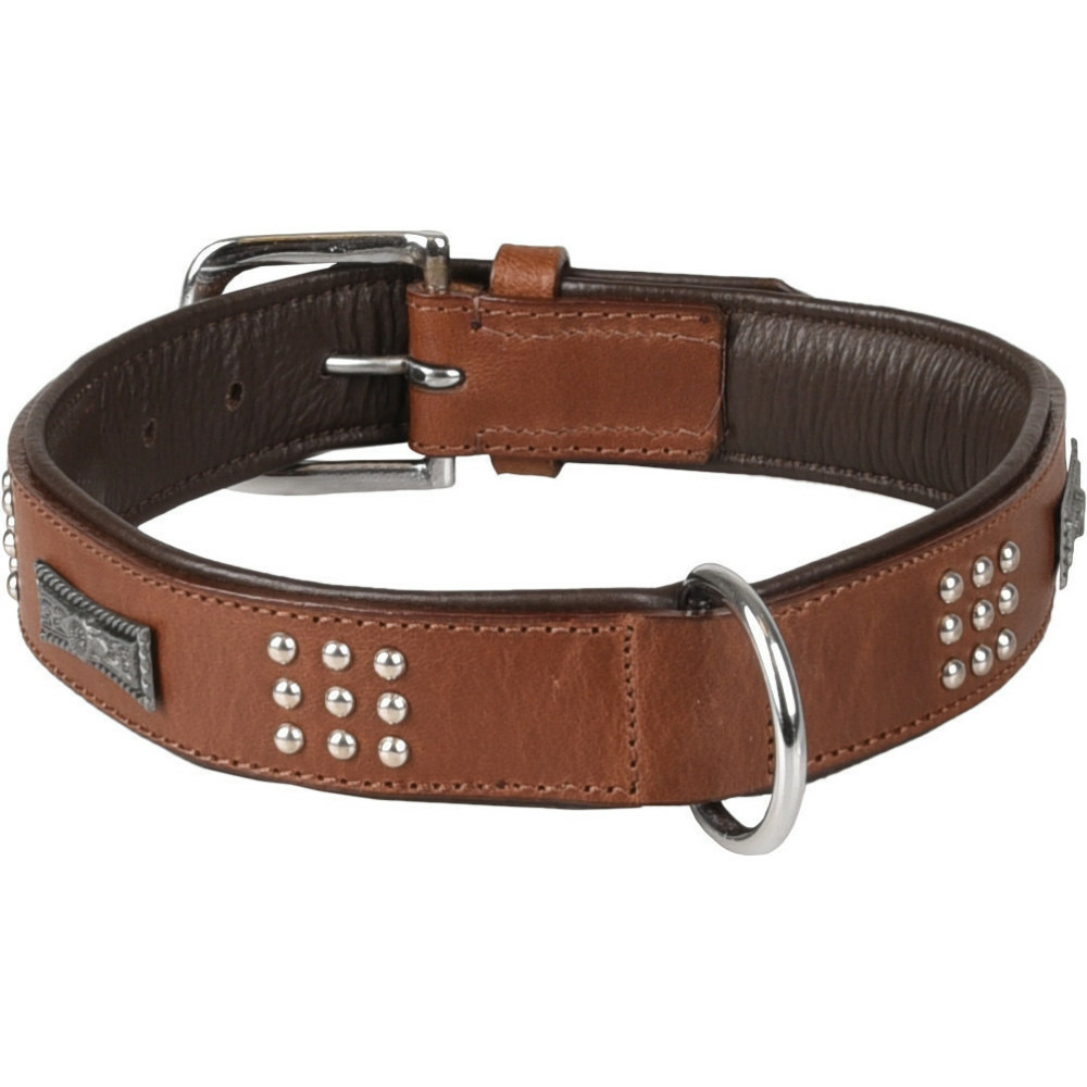 Collier cuir sedona brun taille xl 47-55 cm pour chien.