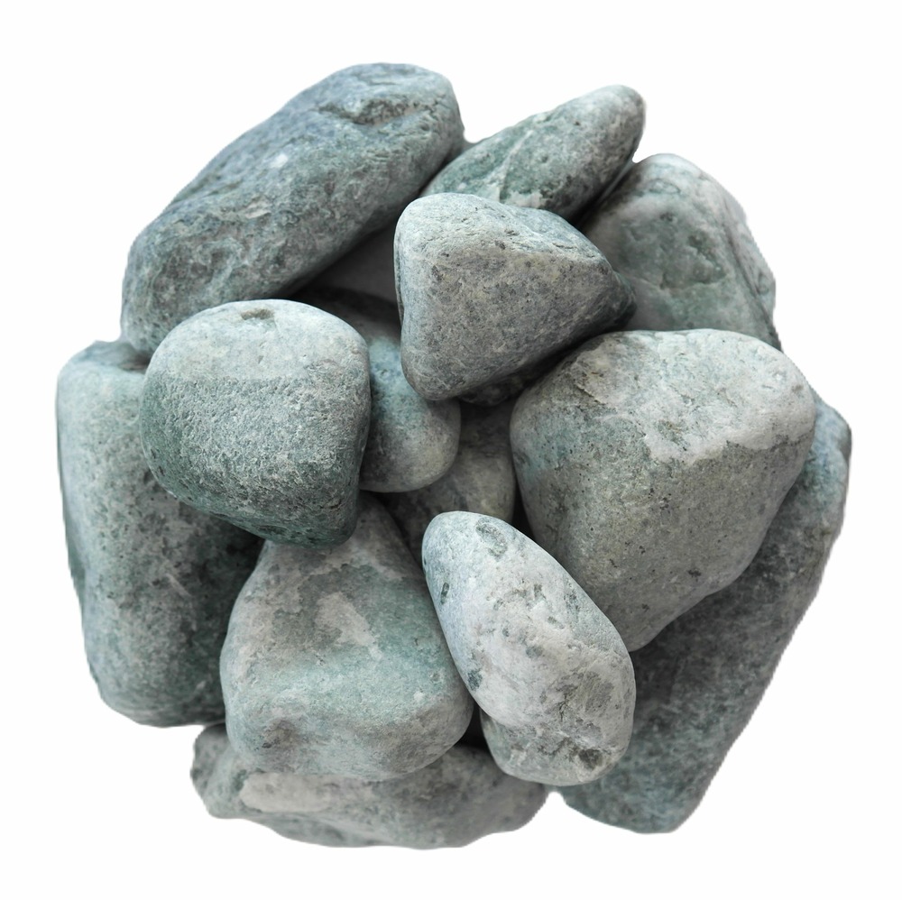 Lot de 4 sacs de 25 KG de galet roulé vert des alpes 40/60