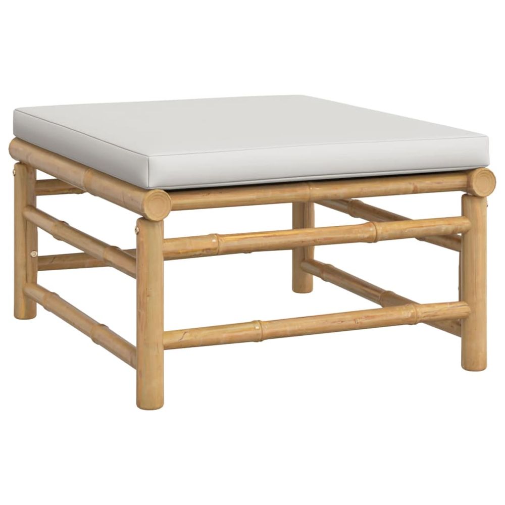 Repose-pieds Pliable Bambou Naturel Avec Coussin Mousse Épaisse - Tabouret Maquillage Salon Chambre