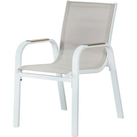 Lot de 4 fauteuils repas de jardin - vianea – aluminium et textilene – 52 x 64,5 x 86,5 cm