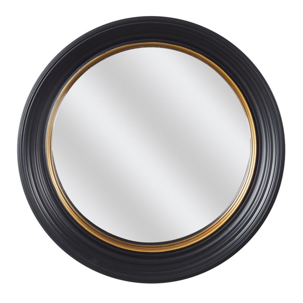 Lot De 3 Miroirs Déco Ronds Oko - Diamètre 25.5 Cm, Noir - Neuf