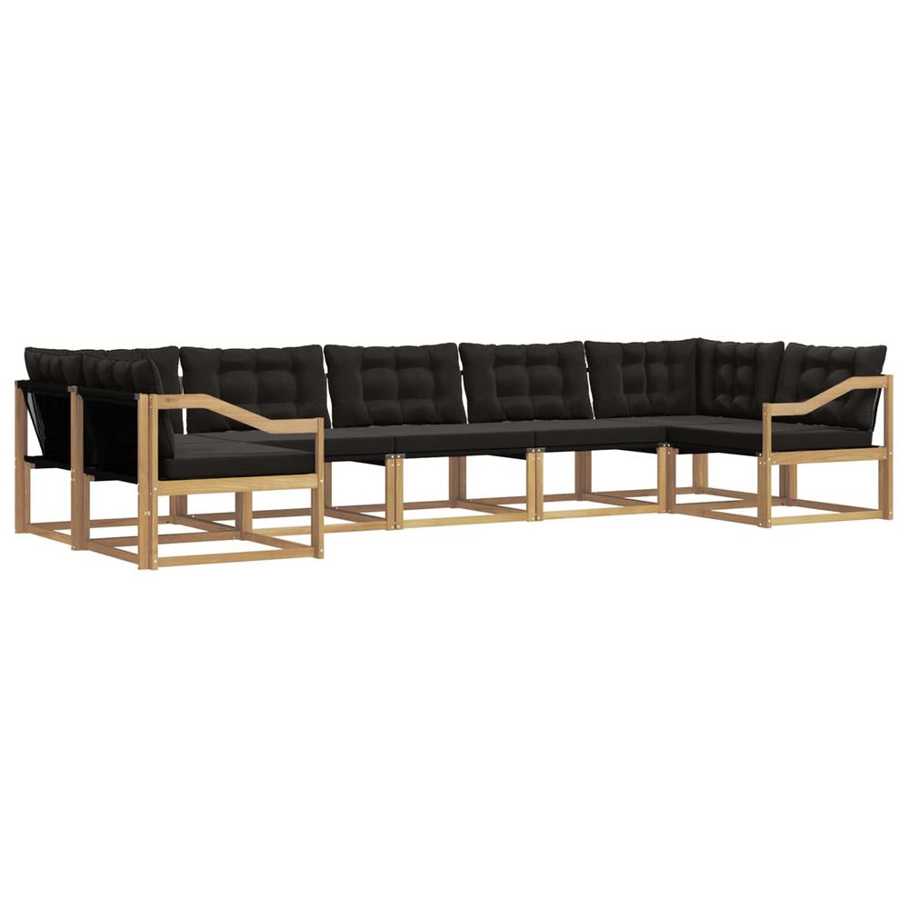 Ensemble de canapés d'extérieur 7 pc blanc et noir
