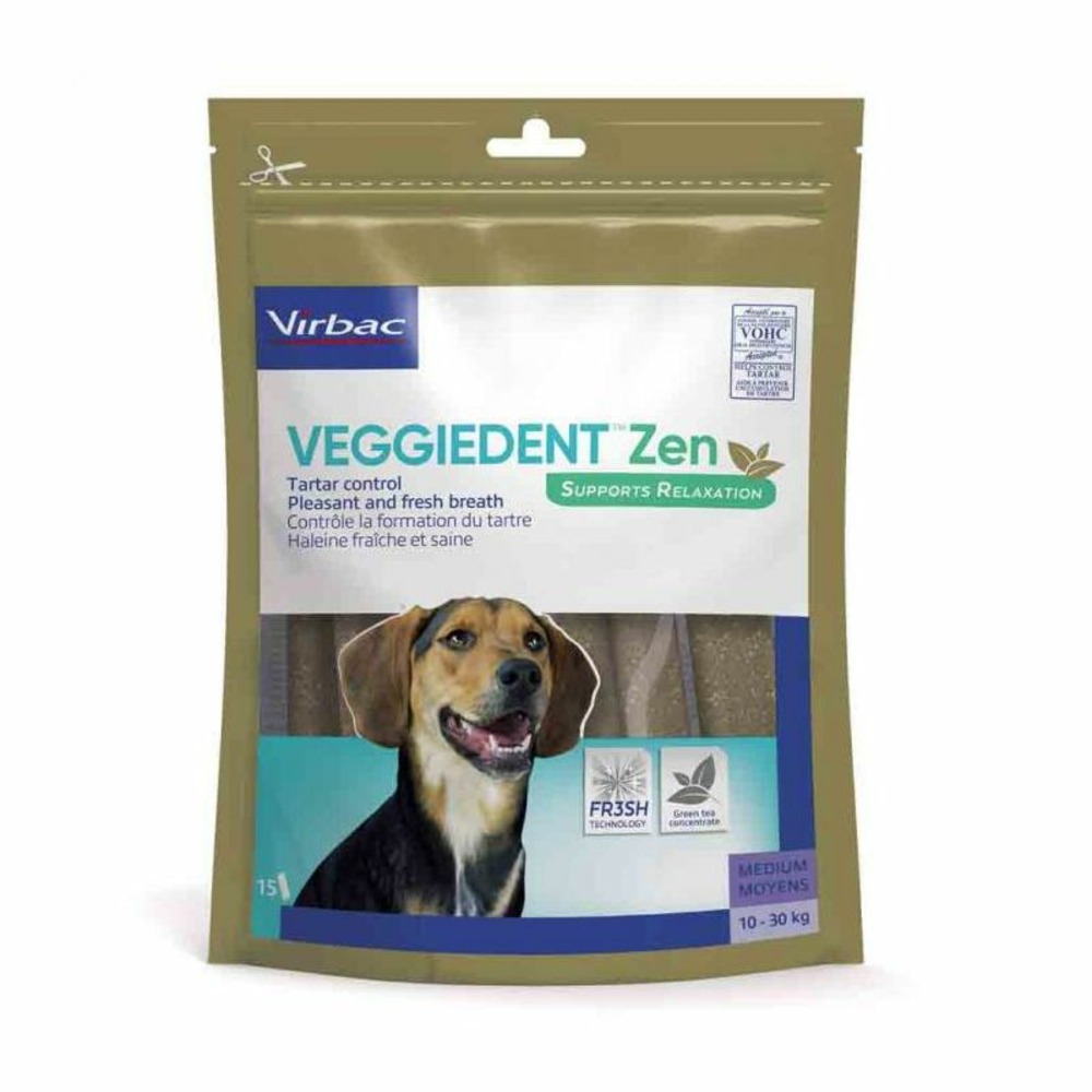 Friandises dentaire chiens de 10 à 30kg - veggiedent zen m 15 lamelles