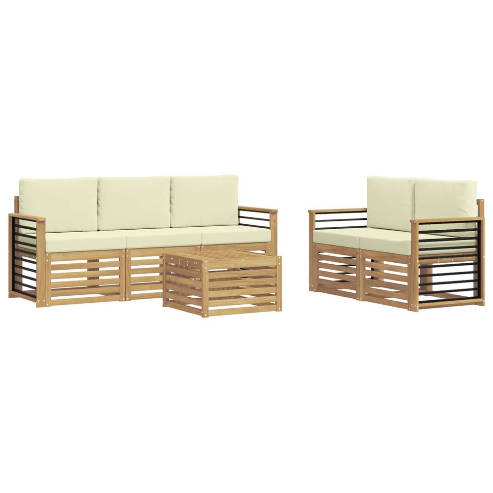 Ensemble de canapés d'extérieur 6 pc blanc et crème polyester