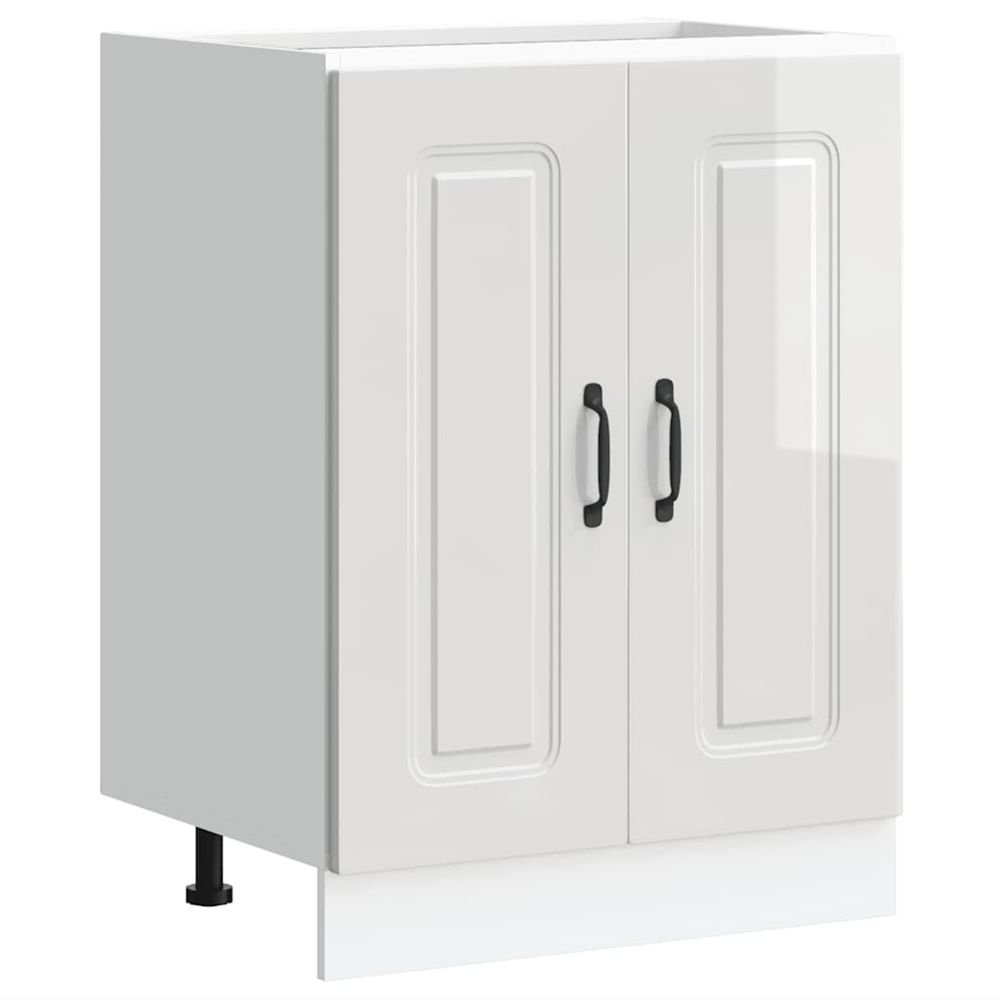 Meuble bas pour évier kalmar blanc brillant 60x46x81,5 cm