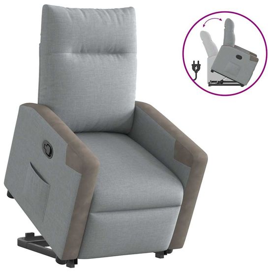 Fauteuil inclinable gris clair tissu