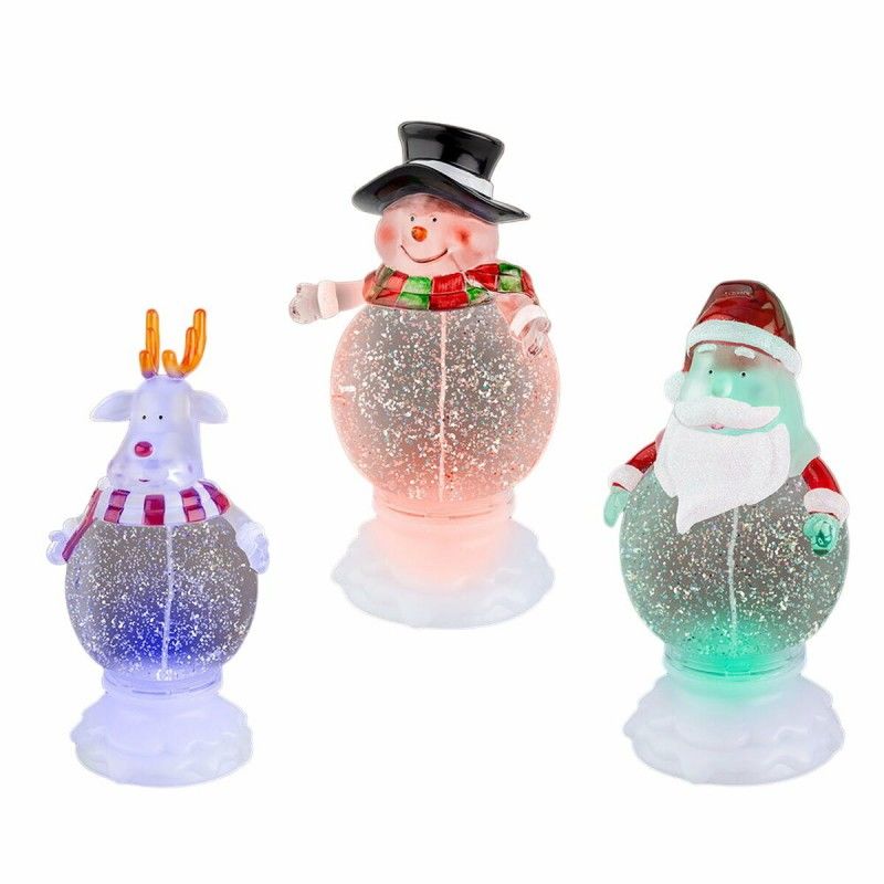 Acheter Lanterne de noël à motifs de bonhomme de neige, père noël et élan, bougie  LED pour fête, décoration Festive de la maison