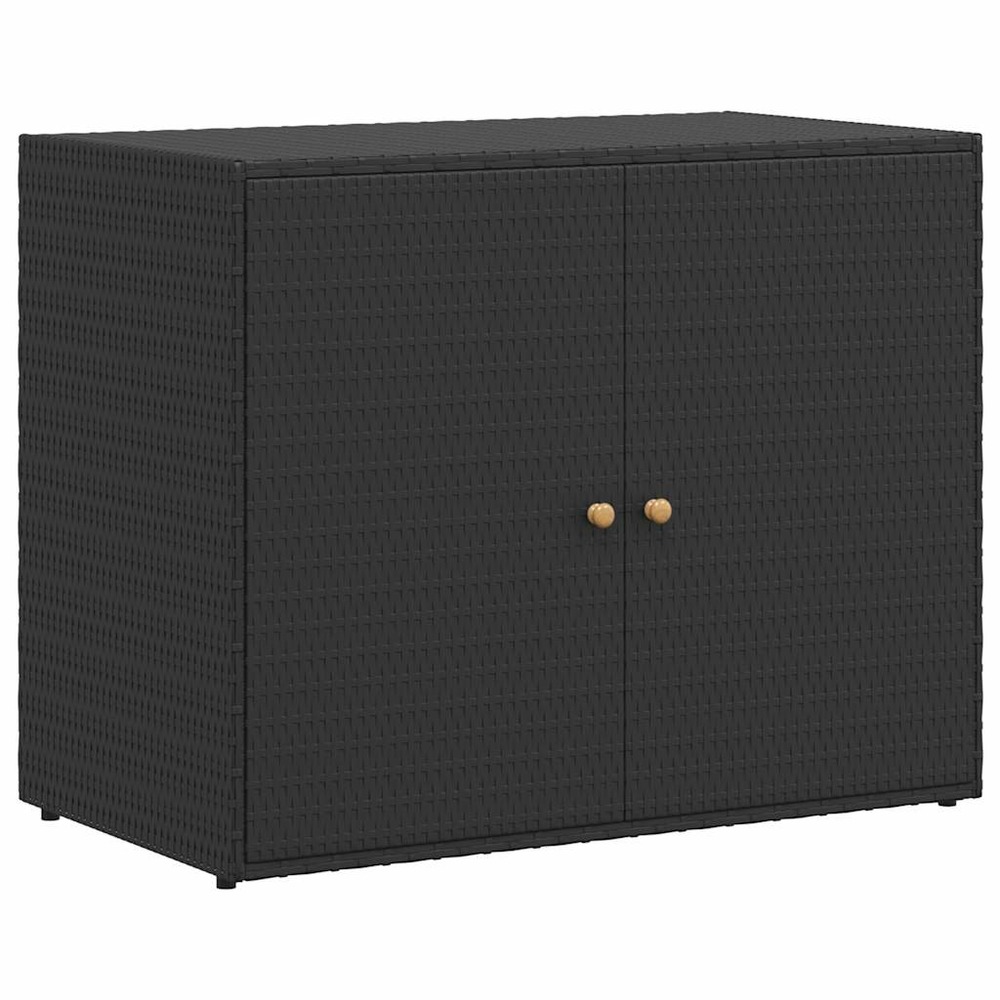 Armoire de rangement de jardin noir 100x55,5x80 cm résine tressée
