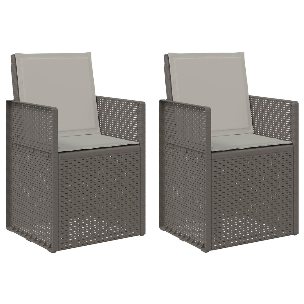 Chaises de jardin salle à manger 2 pcs gris clair pp