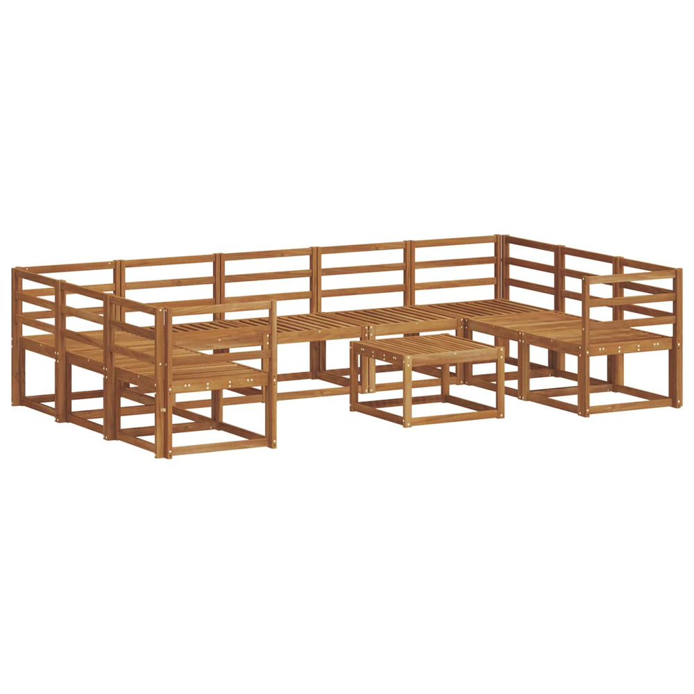 Ensemble de canapés d'extérieur 10 pcs naturel