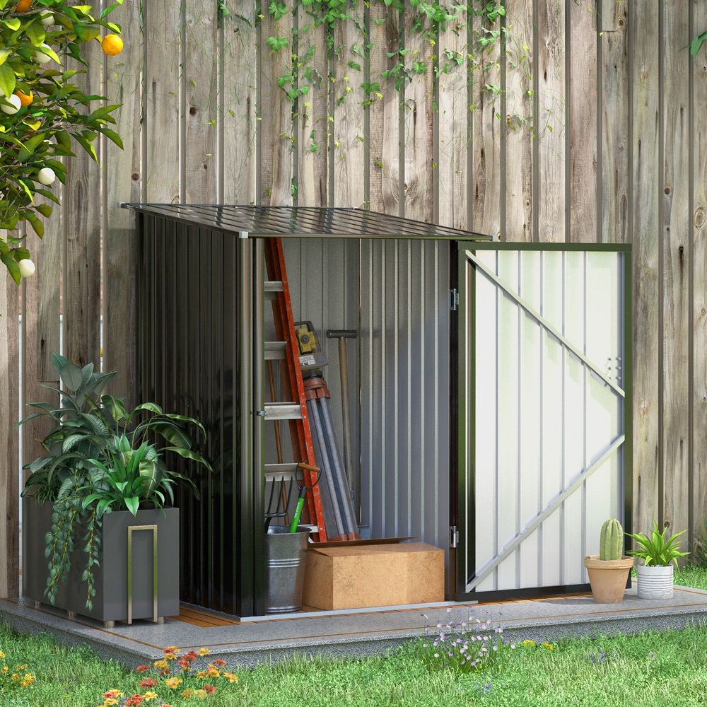 Abri de jardin métal acier galvanisé rangement outils toit incliné 1m² gris - comfortxl pet living