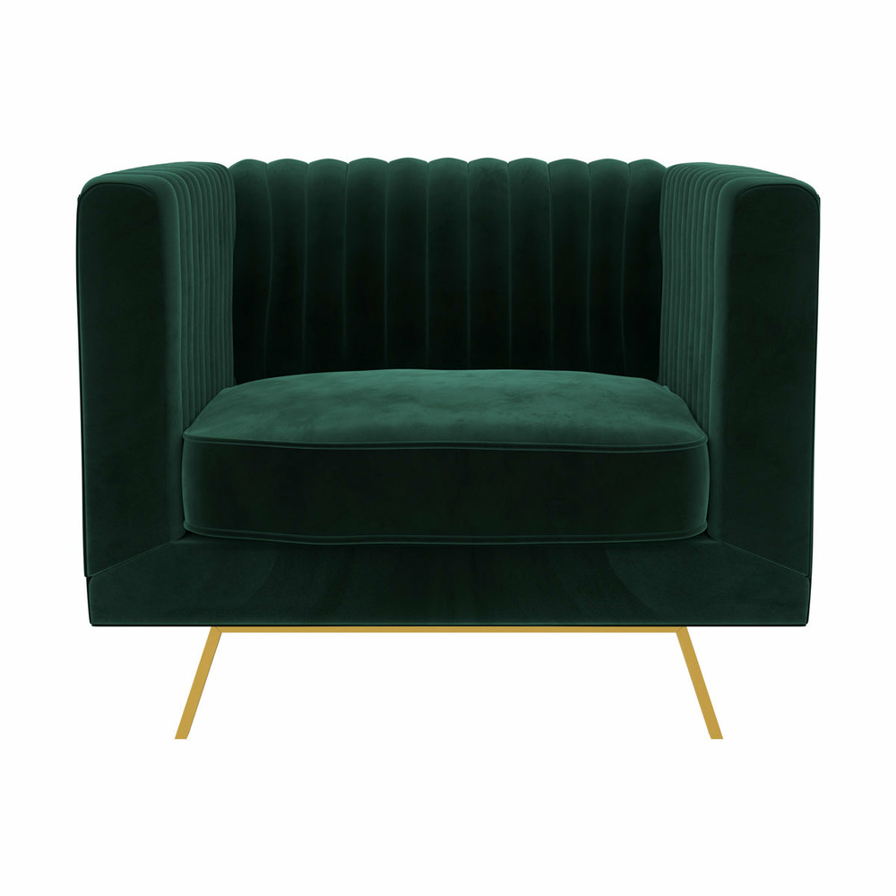 Gatsby-fauteuil en velours vert foncé