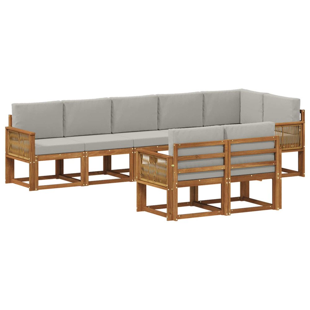 Ensemble de canapés d'extérieur 8 pcs naturel et gris clair