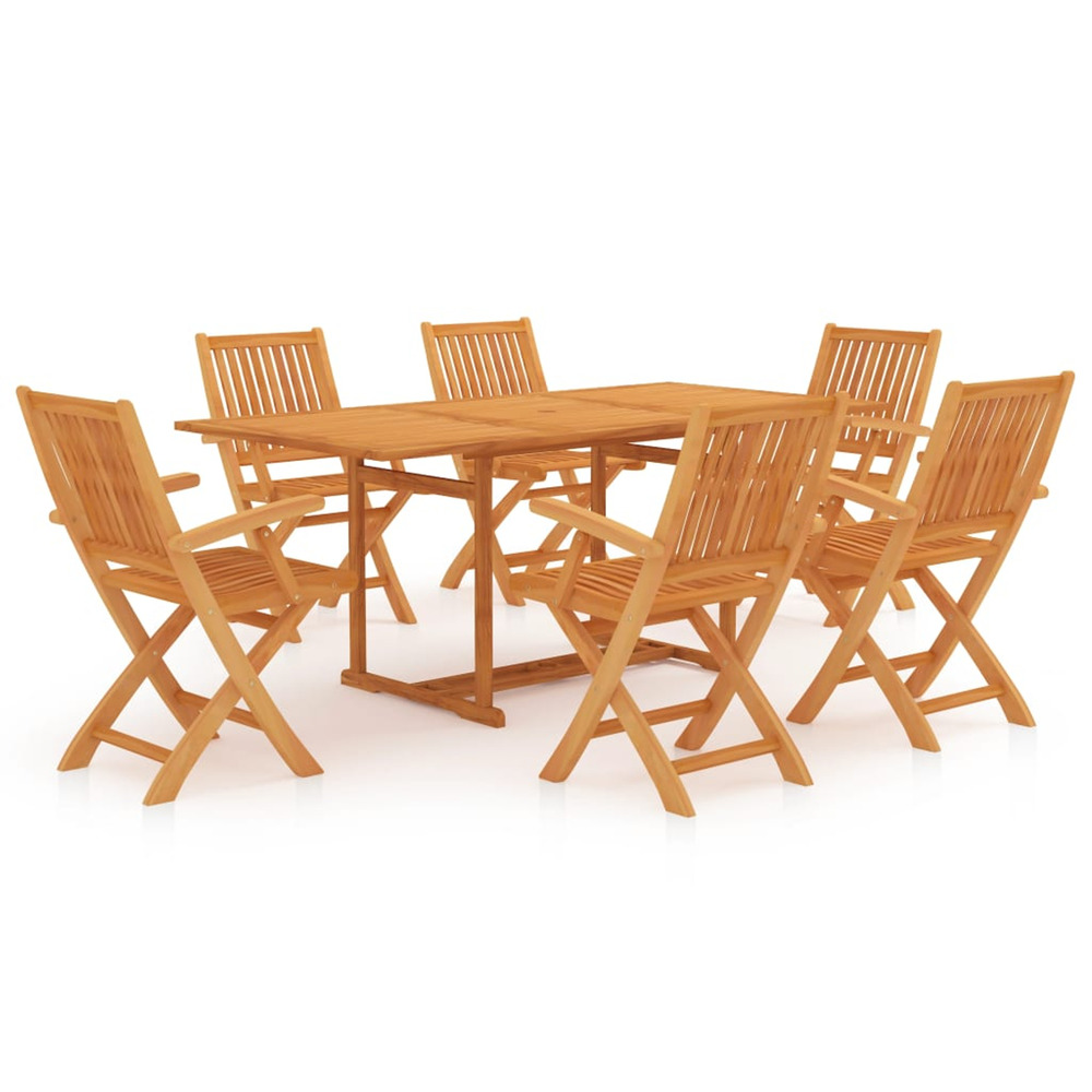 Ensemble à manger de jardin 7 pcs bois de teck massif